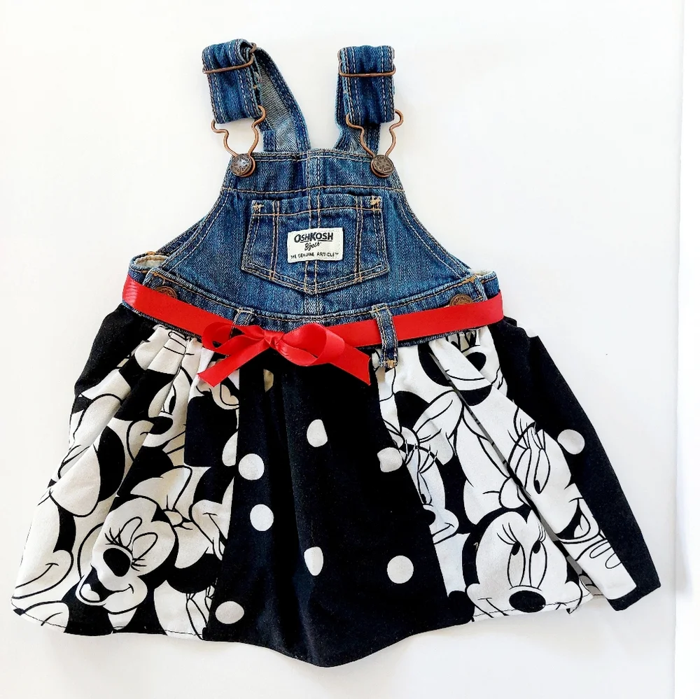 Minnie Mouse Overalls‎ Dress size 6m Oshkosh x Custom Disney